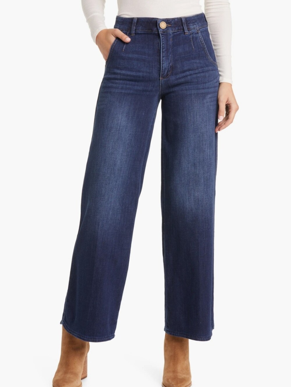 Wit & Wisdom Indigo Wide-Leg High-Rise Jeans